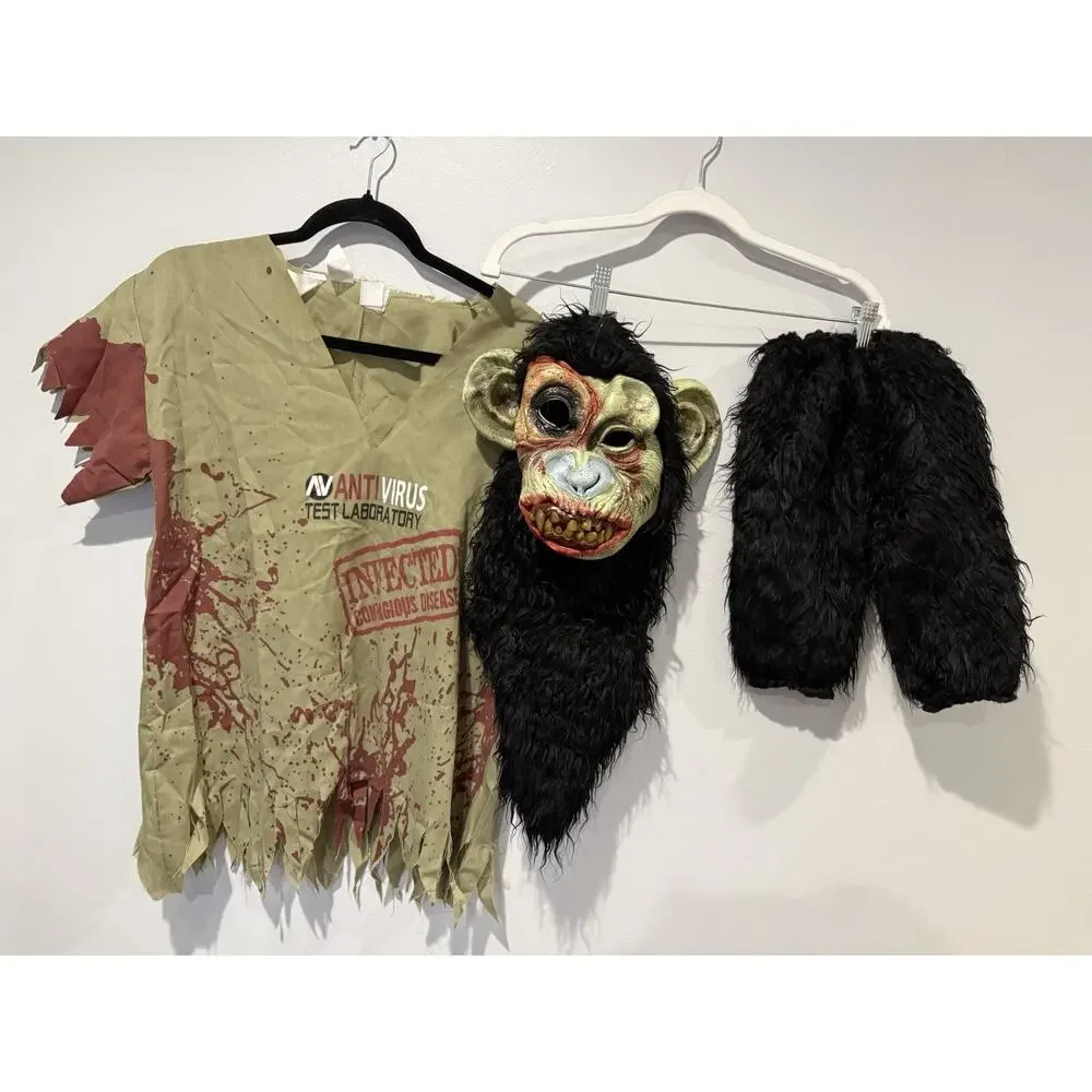 Zombie Chimp Boy's Halloween Costume Large 12/14 Youth Dress Up Chimpanzee